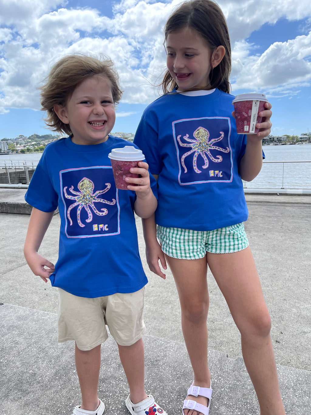 Blue ring octopus - kids t-shirt