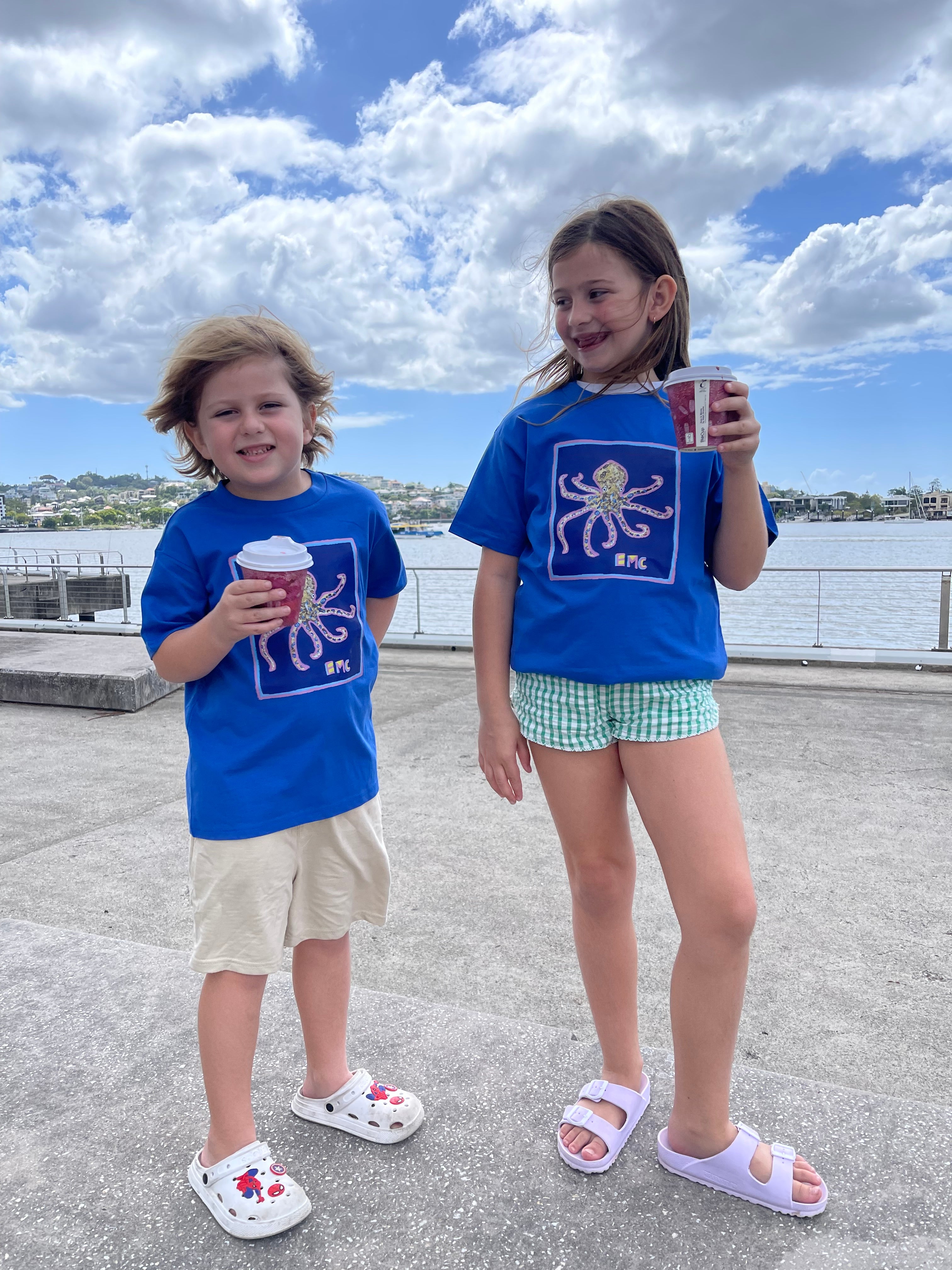 Blue ring octopus - kids t-shirt