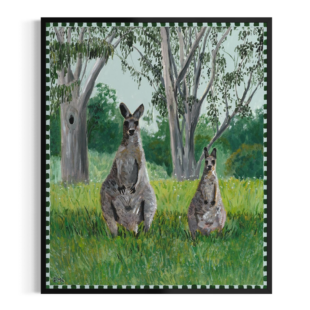 Wallabies at the airfield - Paper PRINT (Framed/unframed)