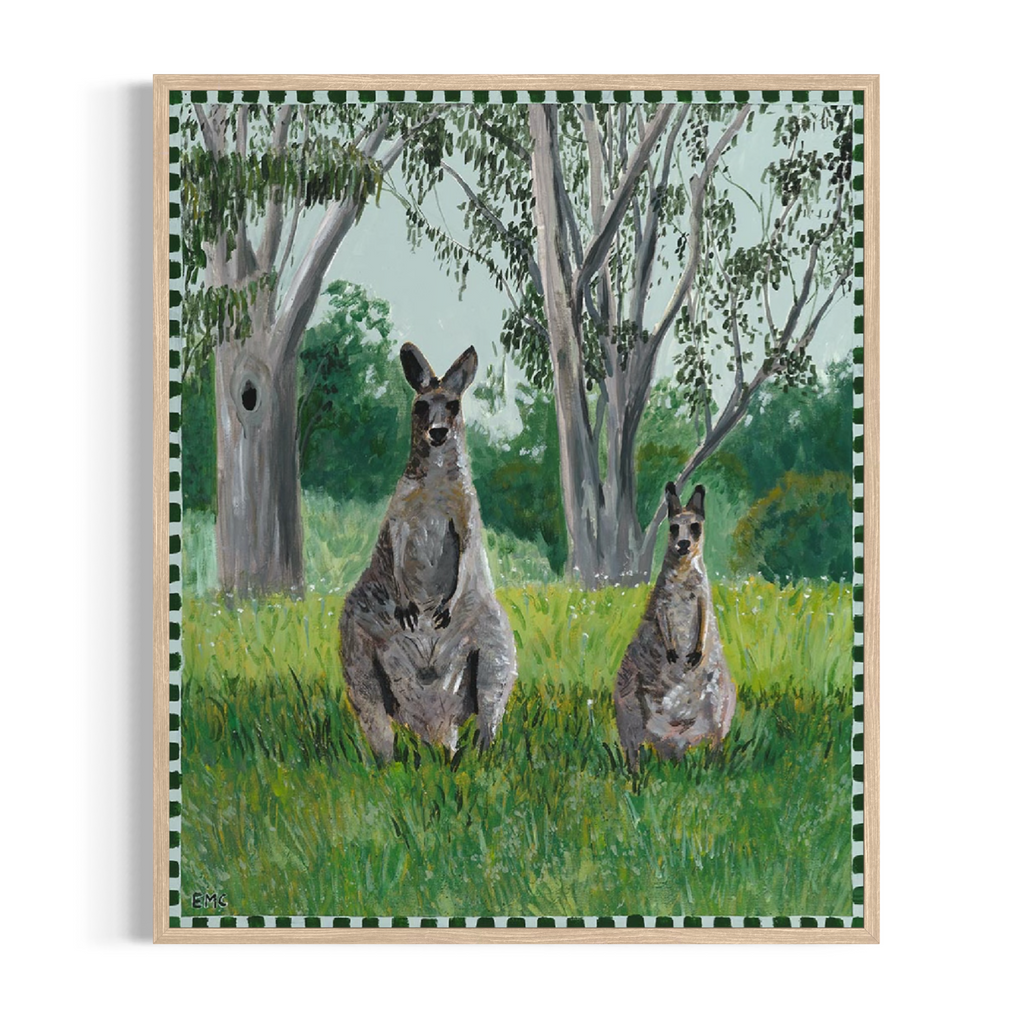 Wallabies at the airfield - Paper PRINT (Framed/unframed)
