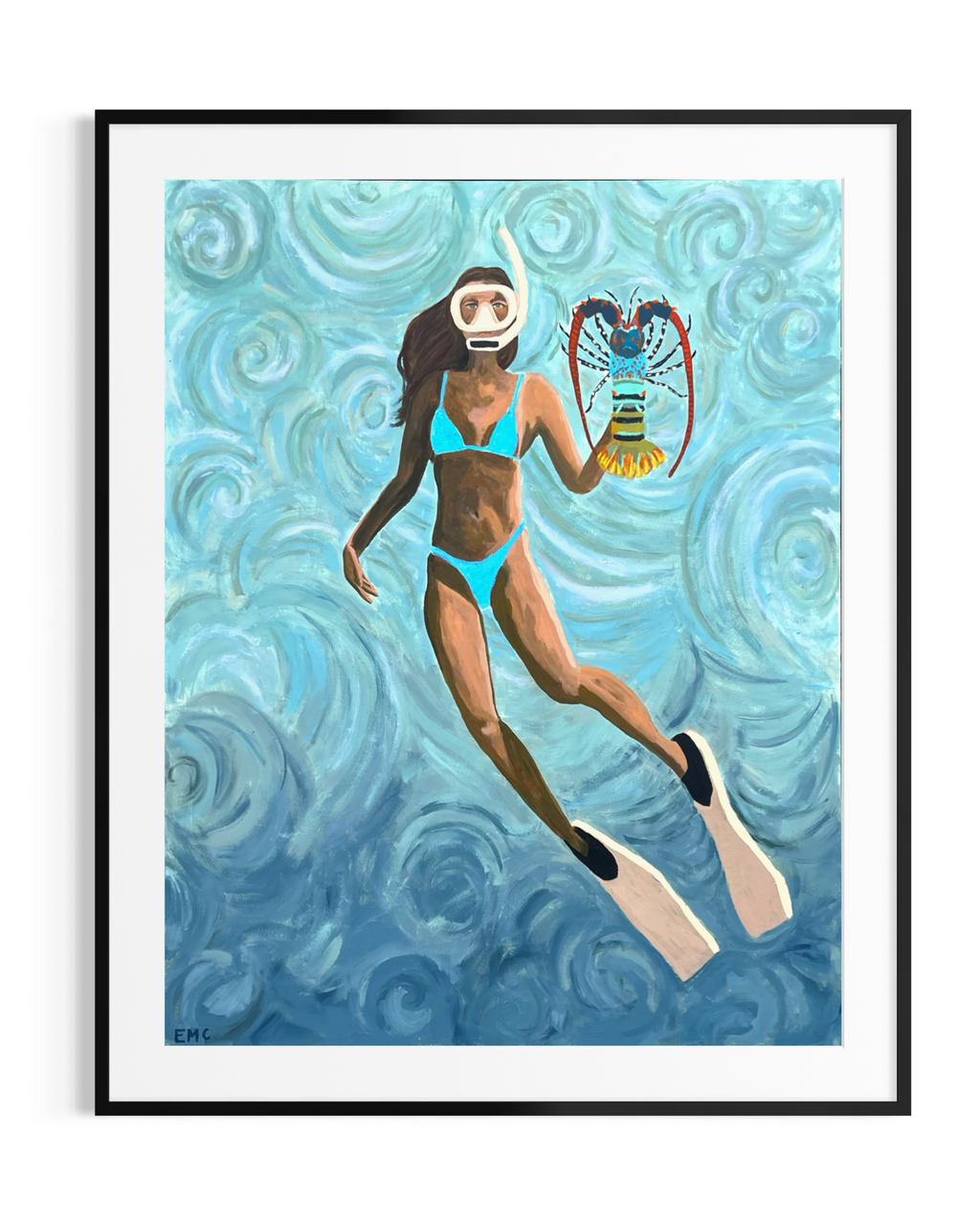 The girl and the sea - Paper PRINT (framed/unframed)