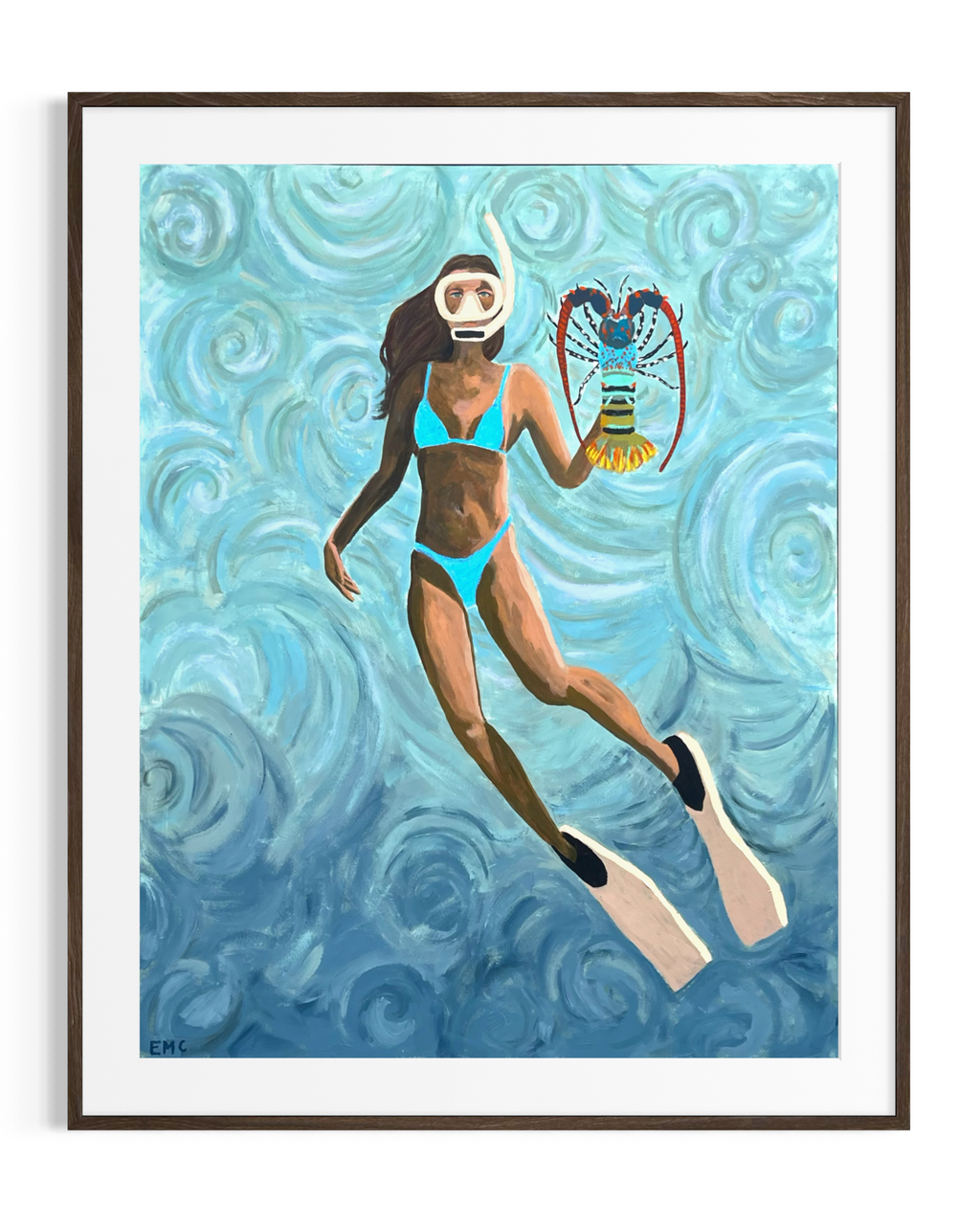 The girl and the sea - Paper PRINT (framed/unframed)