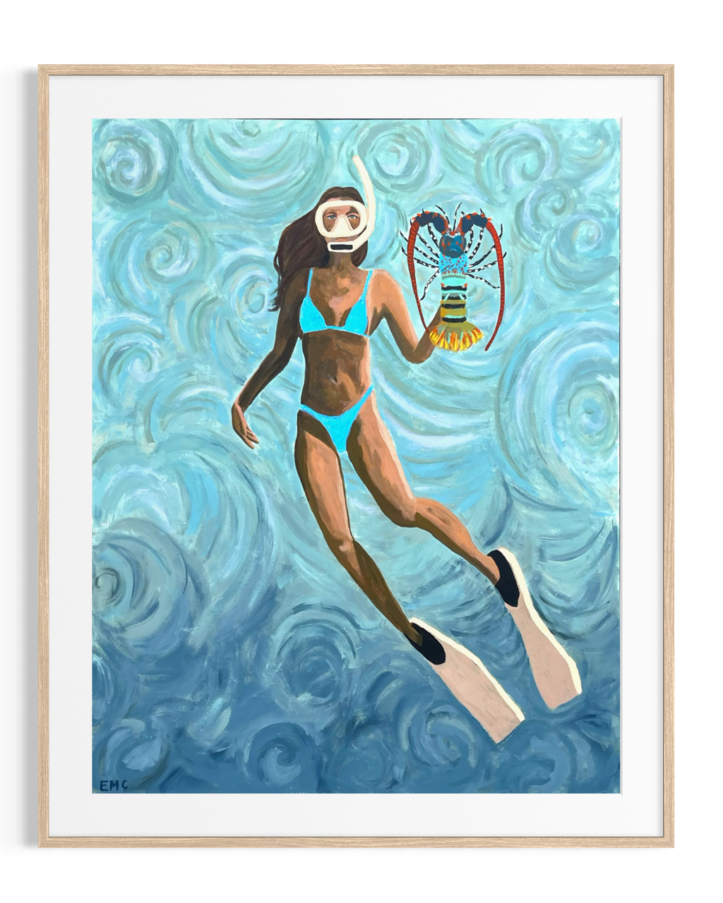 The girl and the sea - Paper PRINT (framed/unframed)