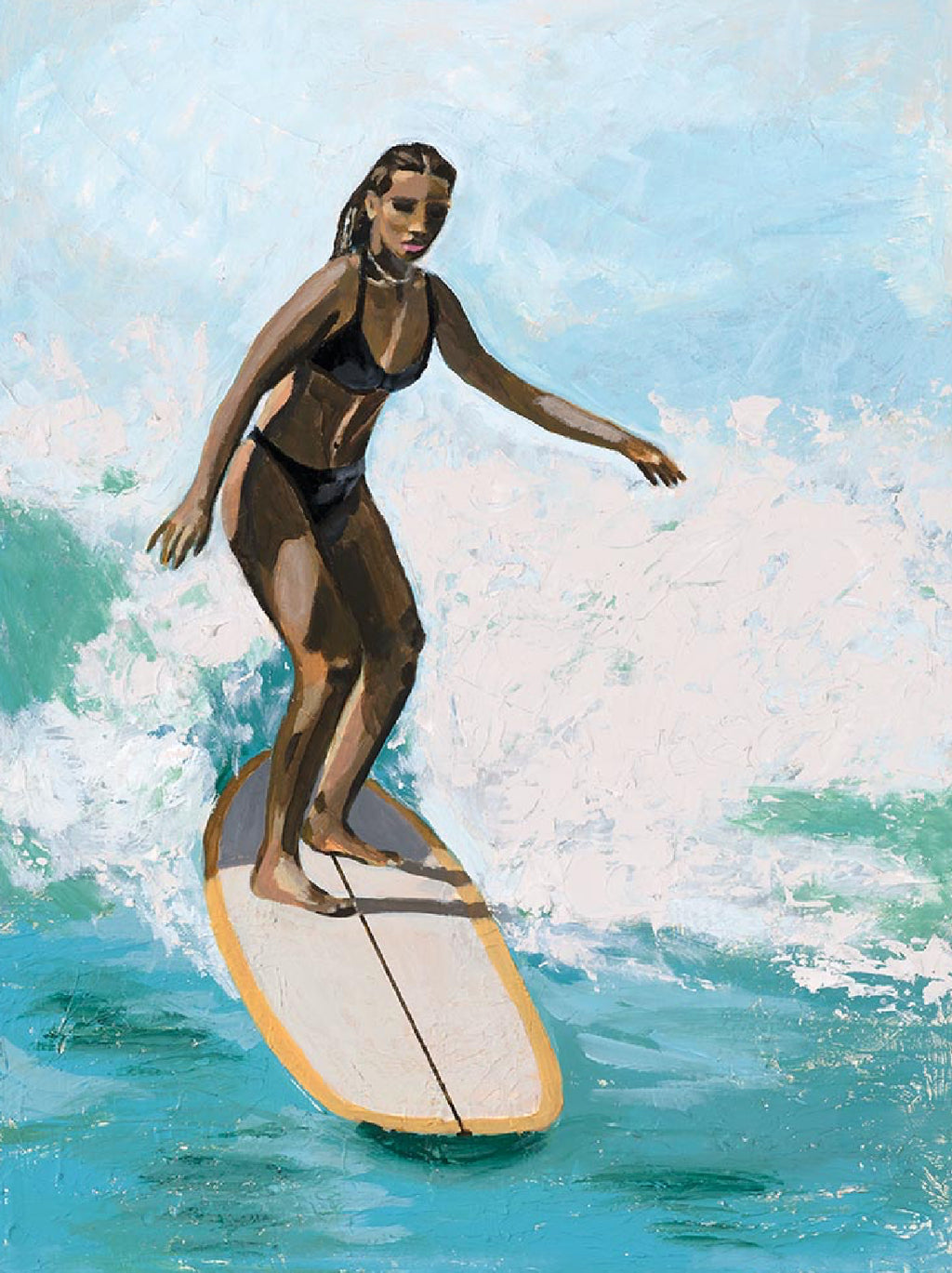 Surfer girl - Paper PRINT (Framed/unframed)